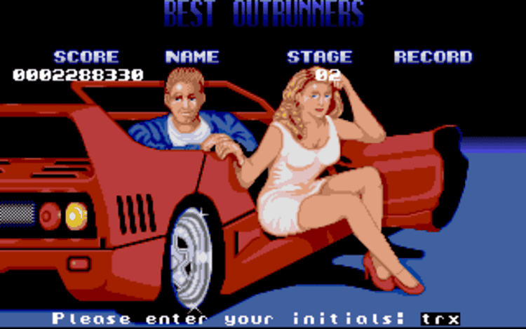 Gameplay screen of Turbo Out Run (5/8)