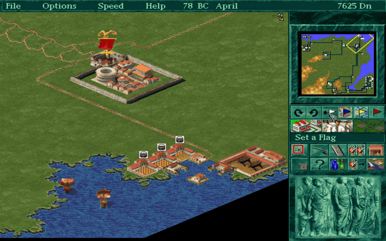 Gameplay screen of Caesar II (2/8)