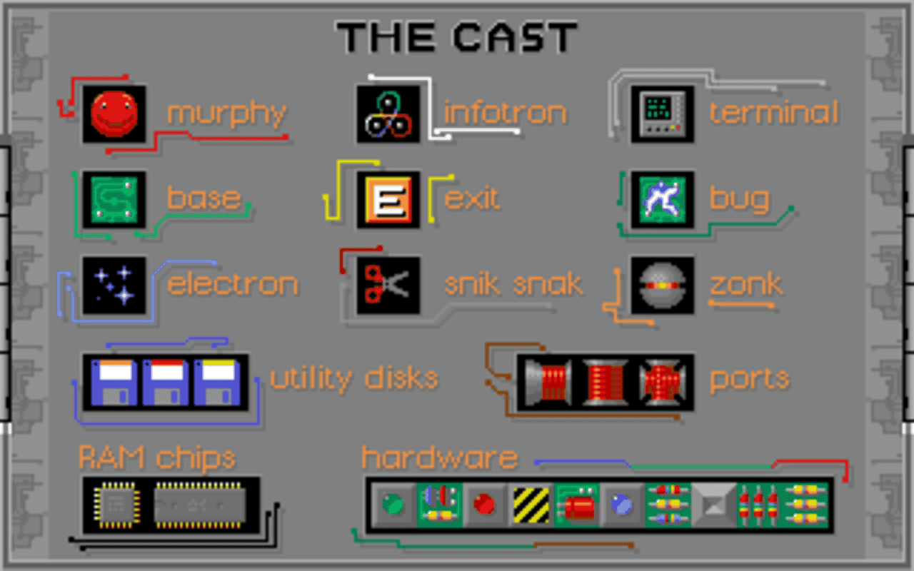 Gameplay screen of Supaplex (2/8)