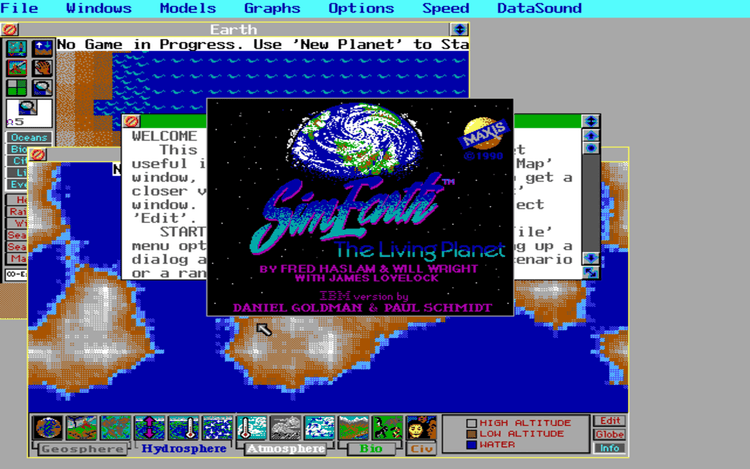 Gameplay screen of SimEarth: The Living Planet (3/8)