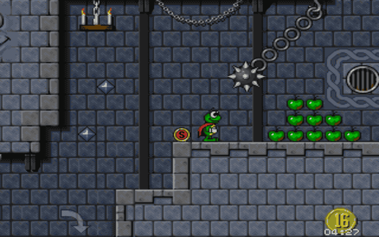 Gameplay screen of Superfrog (5/8)