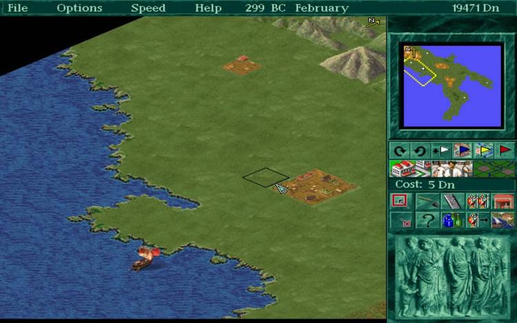 Gameplay screen of Caesar II (7/8)