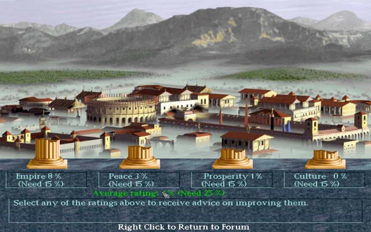 Gameplay screen of Caesar II (8/8)