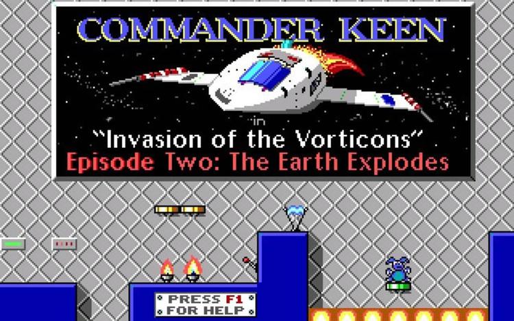 Gameplay screen of Commander Keen 2: The Earth Explodes (8/8)