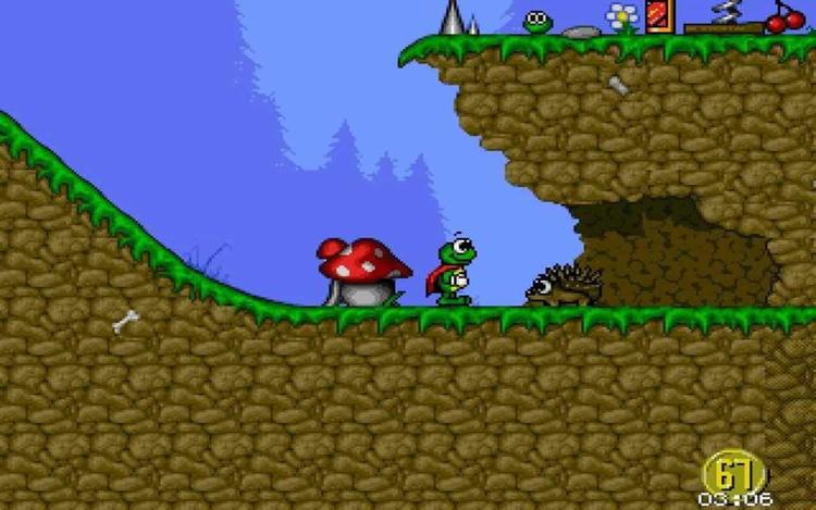 Gameplay screen of Superfrog (7/8)