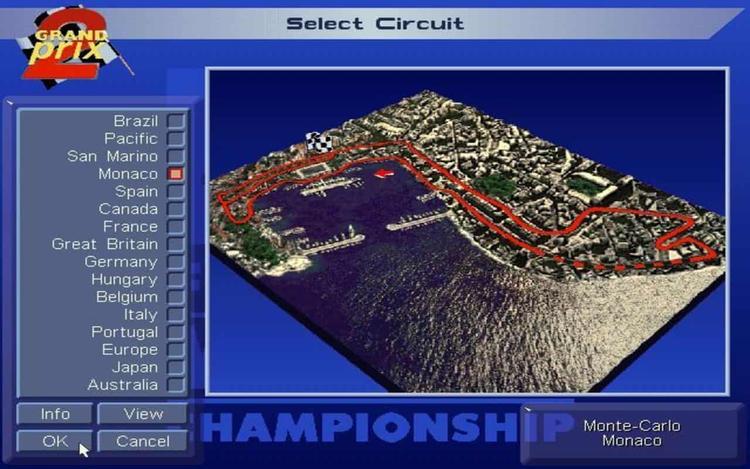 Gameplay screen of Grand Prix II (1/8)