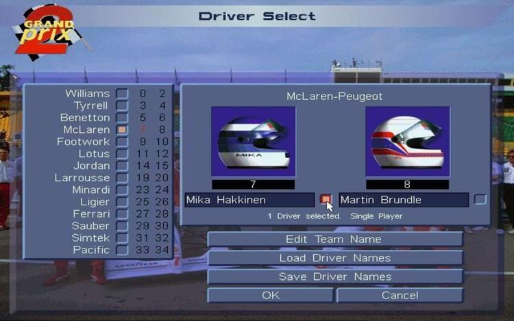 Gameplay screen of Grand Prix II (3/8)