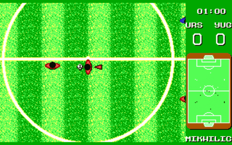 Gameplay screen of World Championship Soccer (3/4)