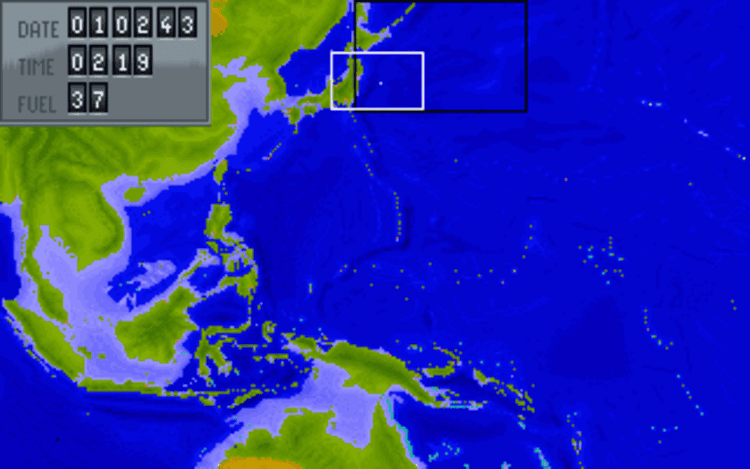 Gameplay screen of Silent Service II (1/8)