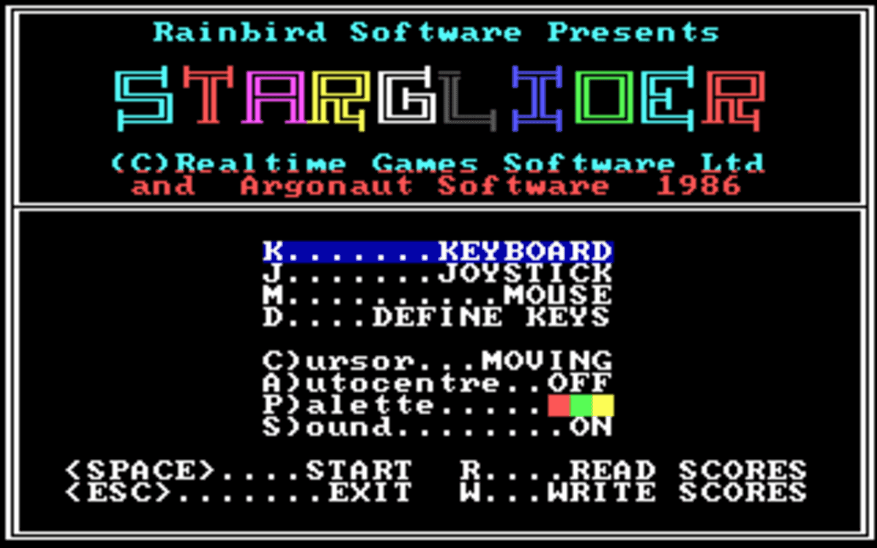 Gameplay screen of Starglider (3/4)