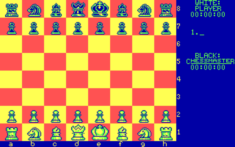 Gameplay screen of The Chessmaster 2000 (1/4)