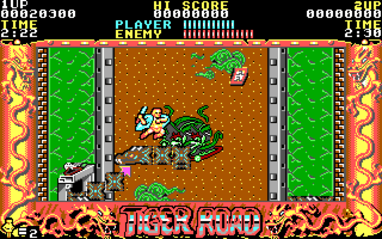 Gameplay screen of Tiger Road (3/4)