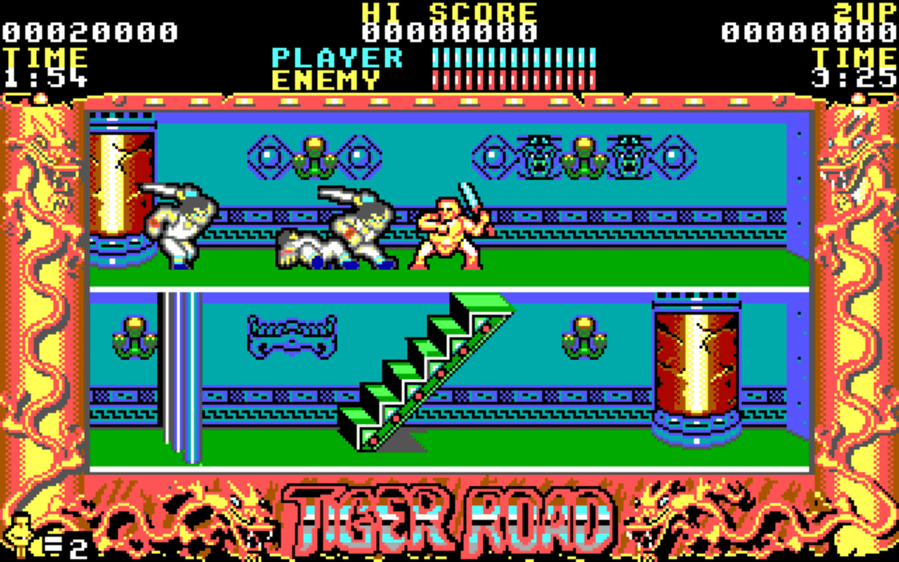 Gameplay screen of Tiger Road (2/4)