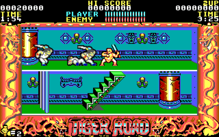 Gameplay screen of Tiger Road (2/4)