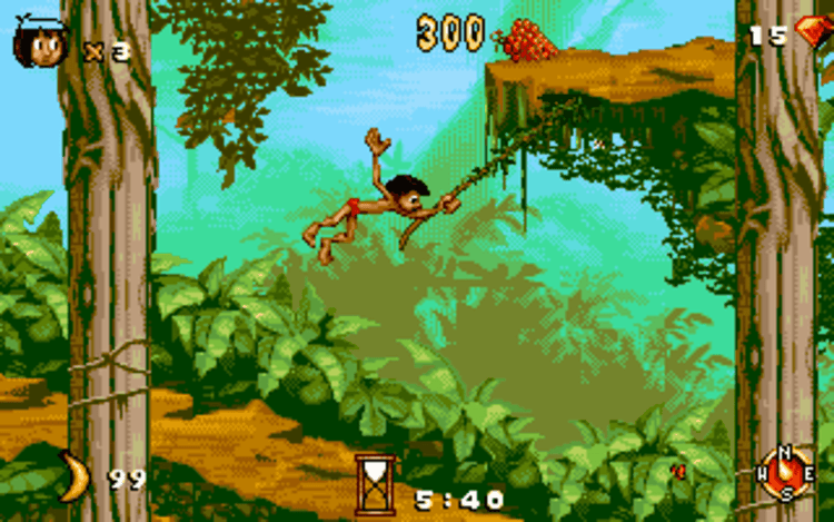 Gameplay screen of Disney's The Jungle Book (3/8)