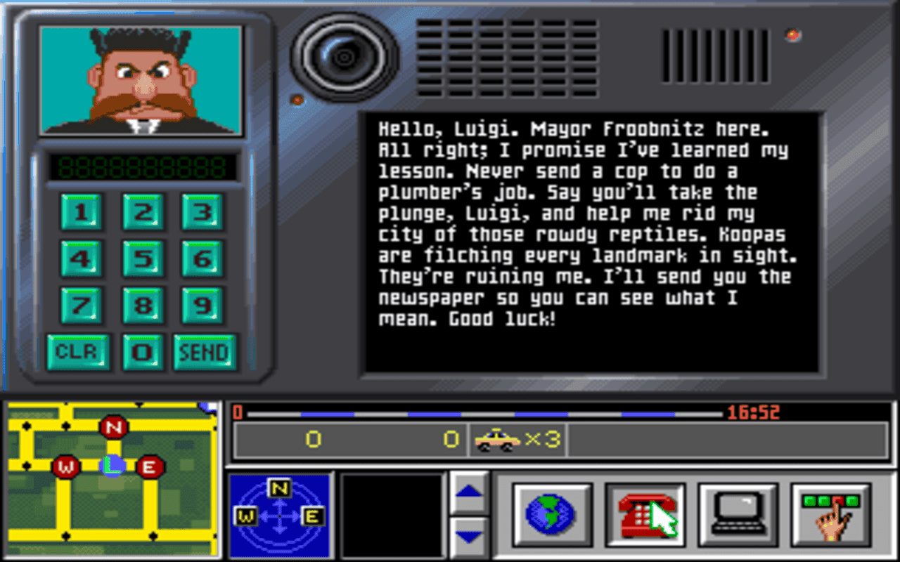 Gameplay screen of Mario is Missing! (3/8)