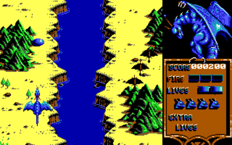 Gameplay screen of Dragon Spirit (3/4)