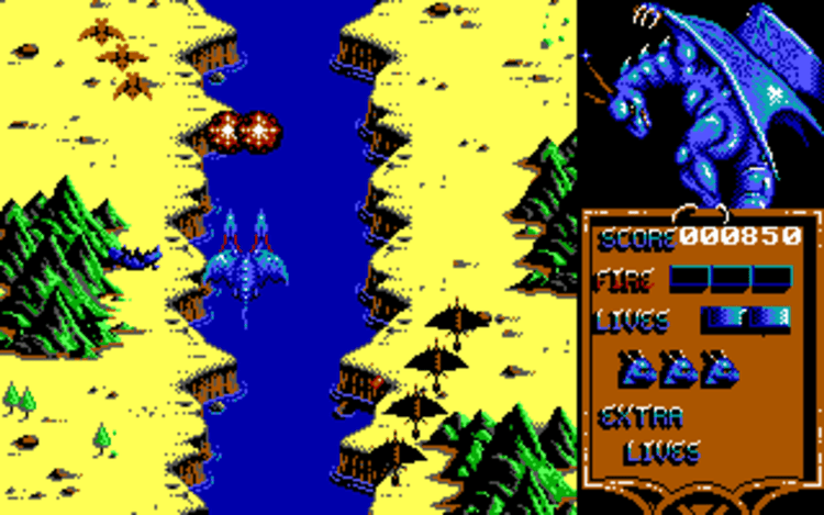 Gameplay screen of Dragon Spirit (4/4)