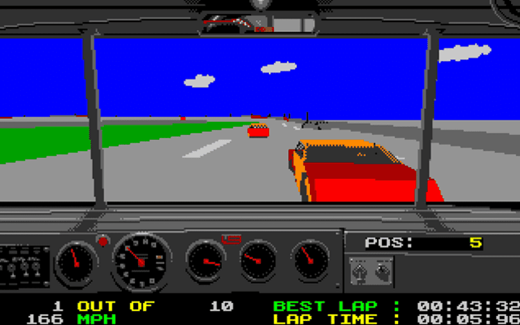 Gameplay screen of Days of Thunder (3/8)