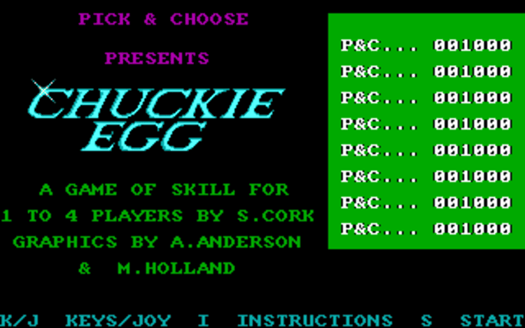 Gameplay screen of Chuckie Egg (4/4)
