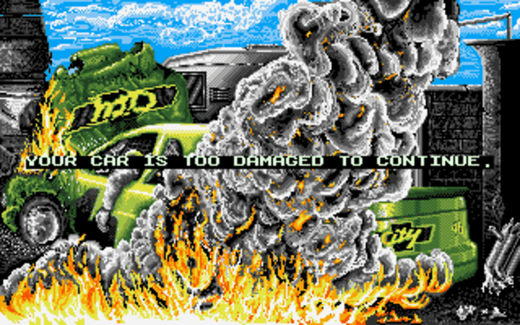 Gameplay screen of Days of Thunder (5/8)