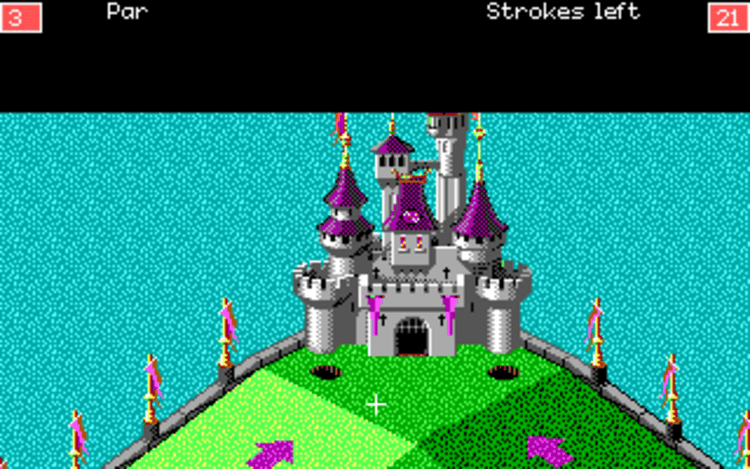 Gameplay screen of Will Harvey's Zany Golf (4/8)