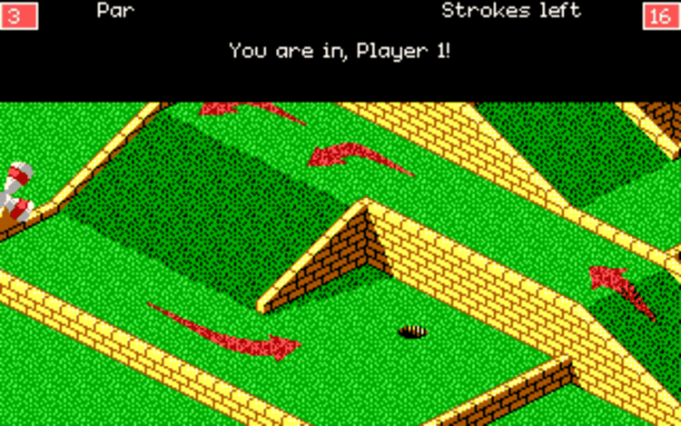 Gameplay screen of Will Harvey's Zany Golf (5/8)