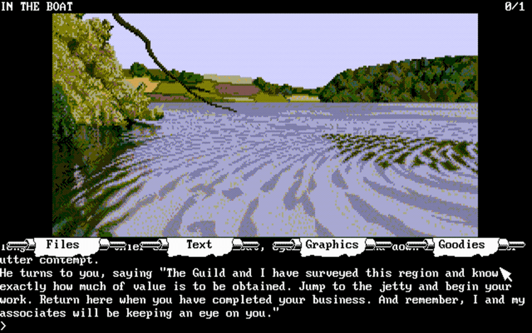 Gameplay screen of The Guild of Thieves (1/8)