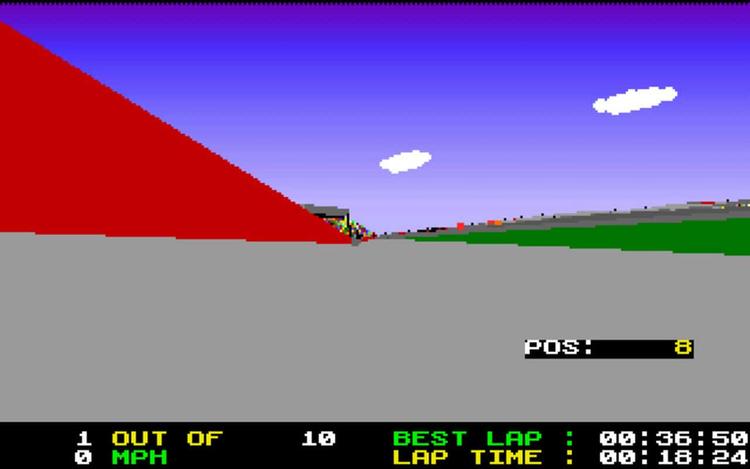 Gameplay screen of Days of Thunder (6/8)