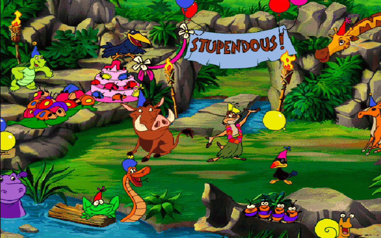 Gameplay screen of Disney's Hot Shots: Timon and Pumbaa's Jungle Pinball (4/4)