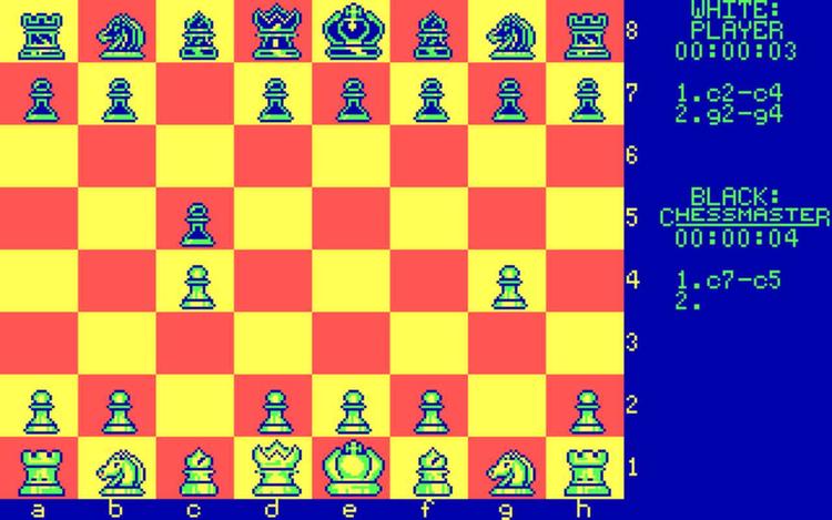 Gameplay screen of The Chessmaster 2000 (2/4)