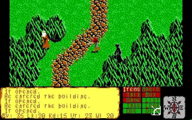 Gameplay screen of The Faery Tale Adventure: Book I (8/8)