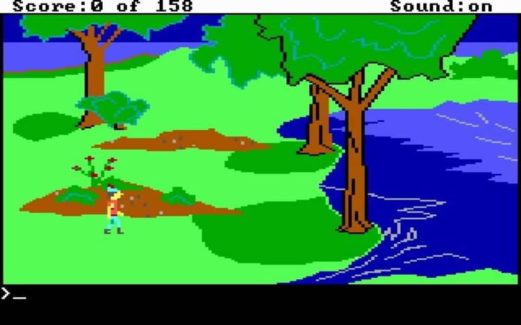 Gameplay screen of King's Quest: Quest for the Crown (1/4)