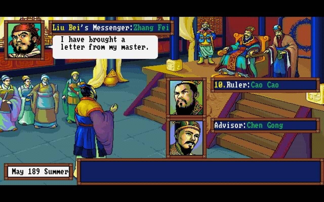 Gameplay screen of Romance of the Three Kingdoms III: Dragon of Destiny (5/8)