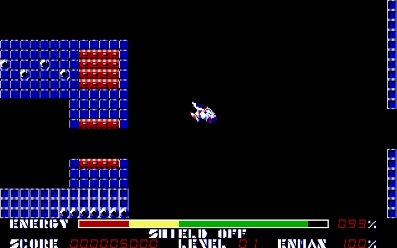 Gameplay screen of Thexder (2/8)