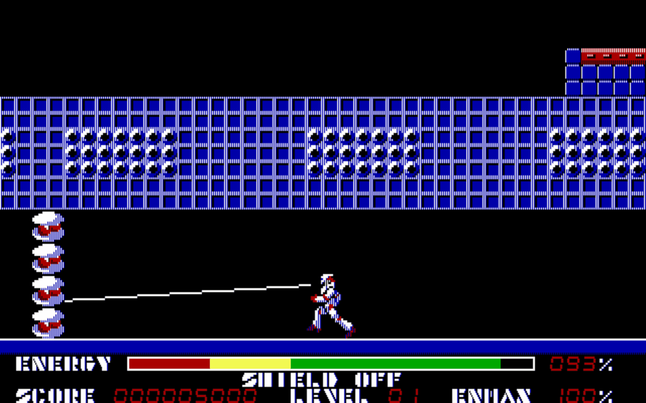 Gameplay screen of Thexder (4/8)