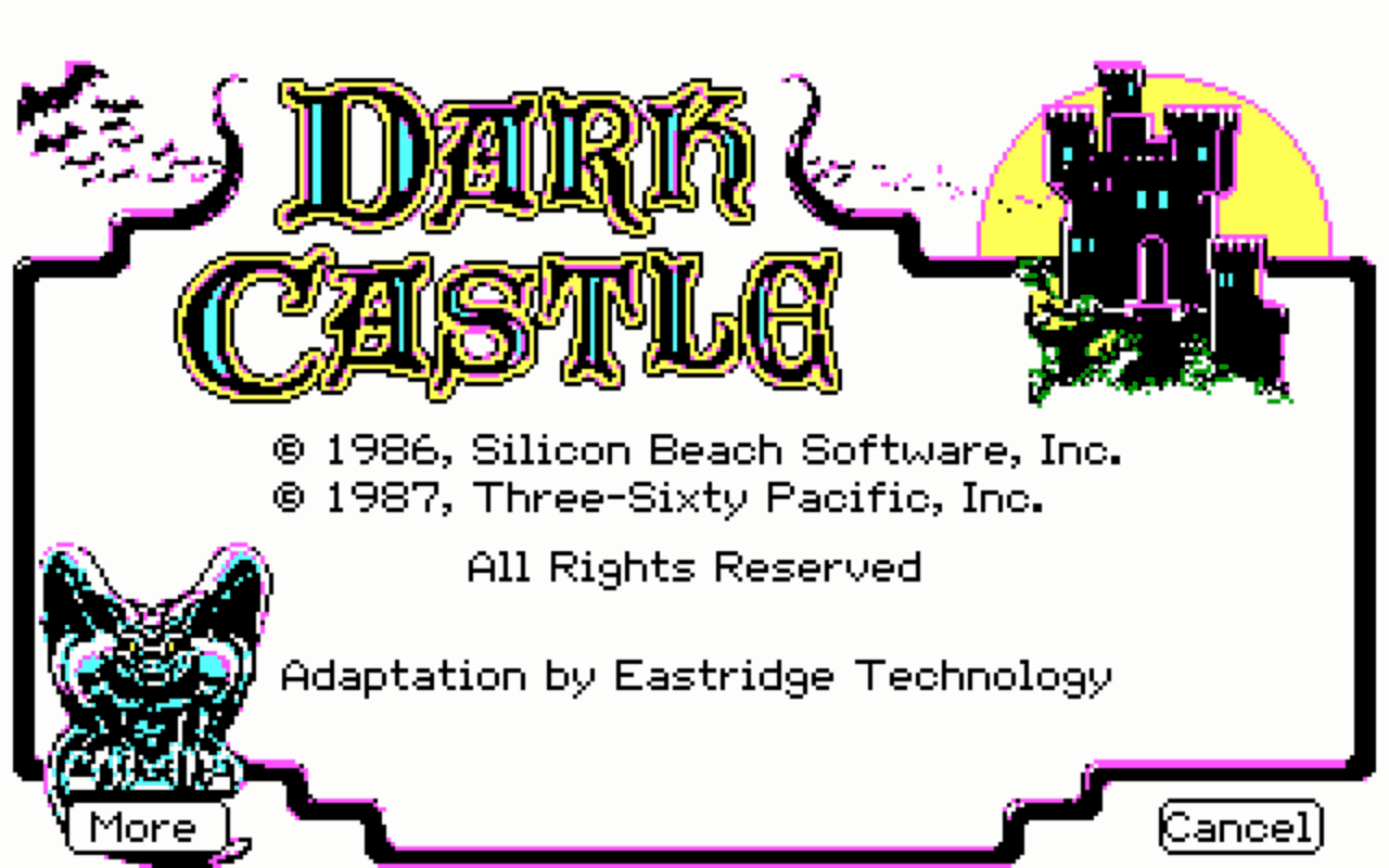 Gameplay screen of Dark Castle (7/8)