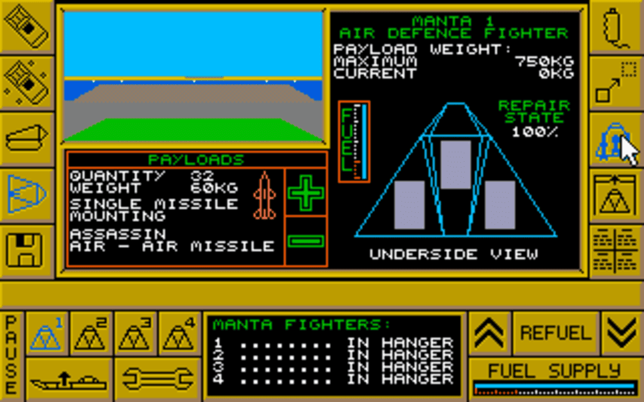 Gameplay screen of Carrier Command (8/8)