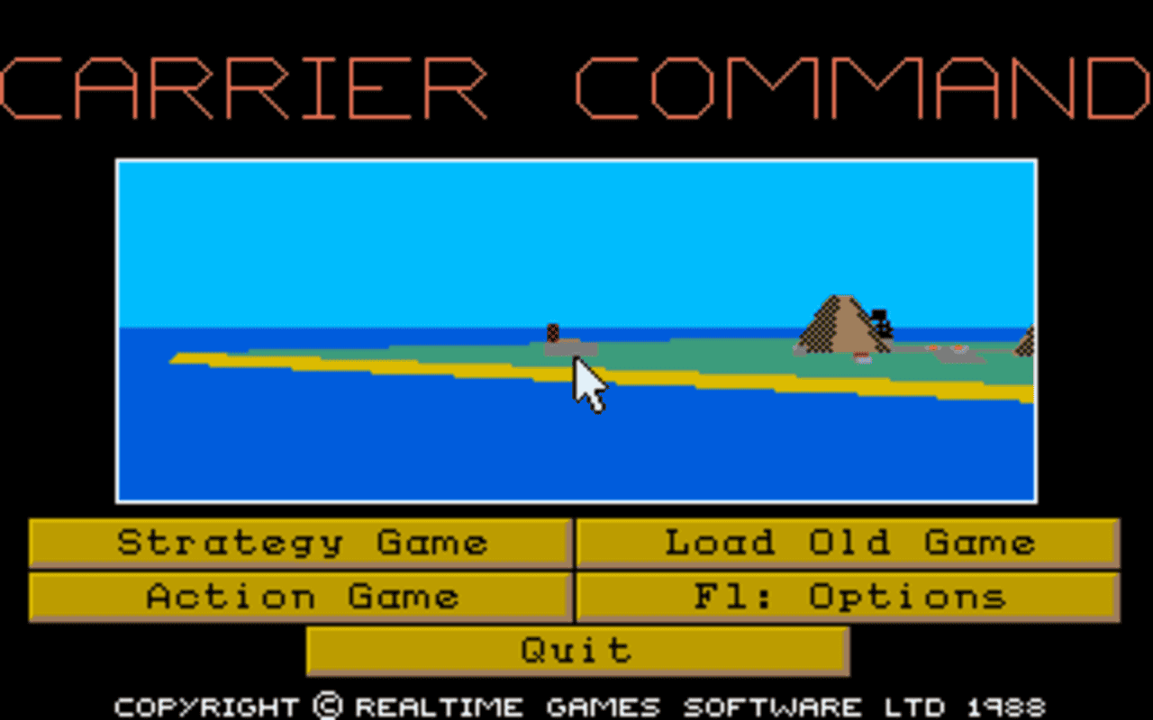 Gameplay screen of Carrier Command (1/8)
