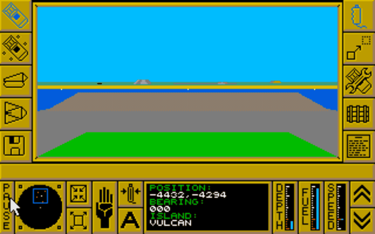 Gameplay screen of Carrier Command (2/8)