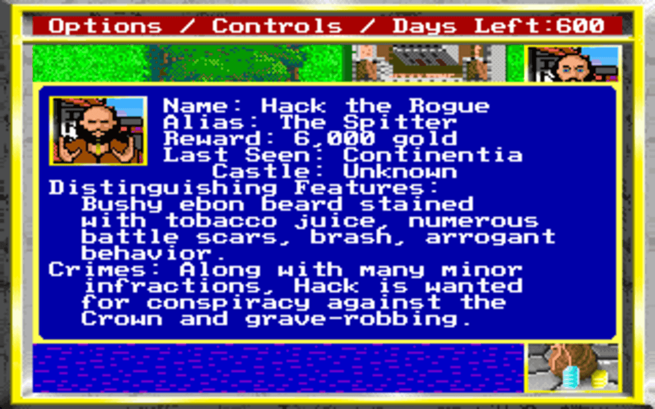 Gameplay screen of King's Bounty (7/8)