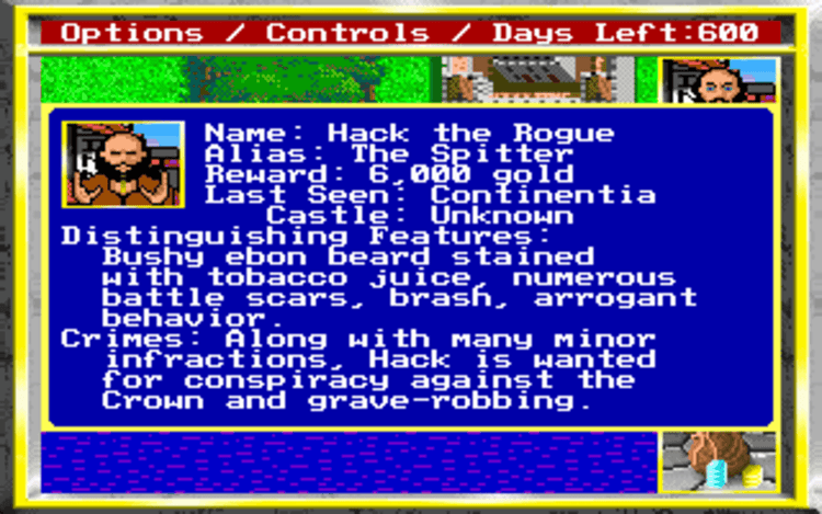 Gameplay screen of King's Bounty (7/8)