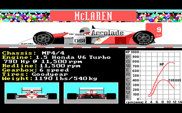 Gameplay screen of Grand Prix Circuit (2/8)