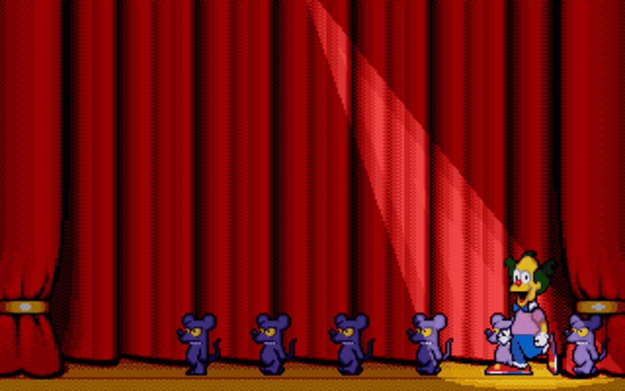 Gameplay screen of Krusty's Super Fun House (7/8)