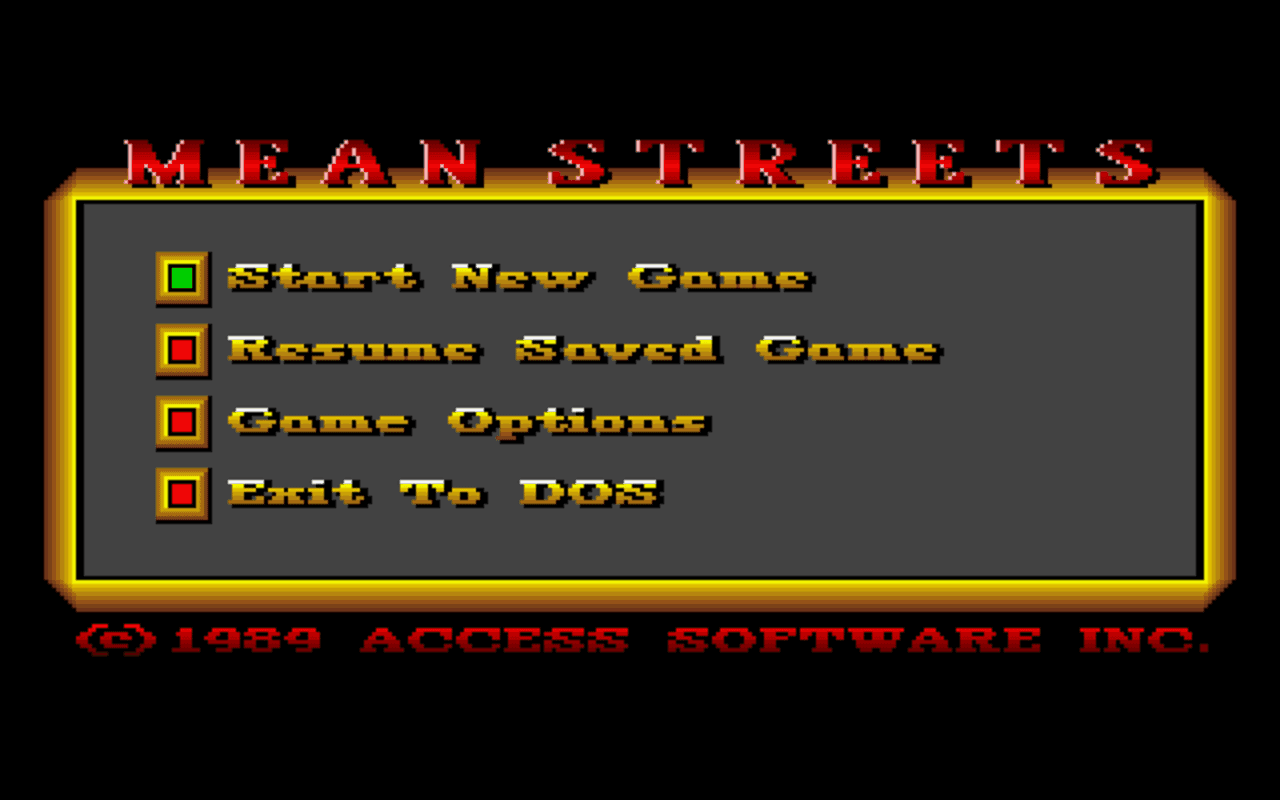 Gameplay screen of Mean Streets (2/8)