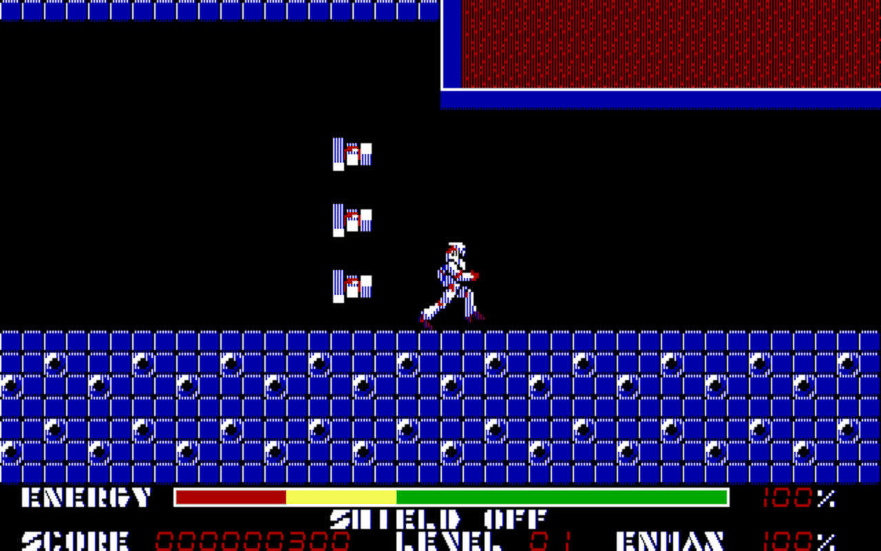 Gameplay screen of Thexder (1/8)