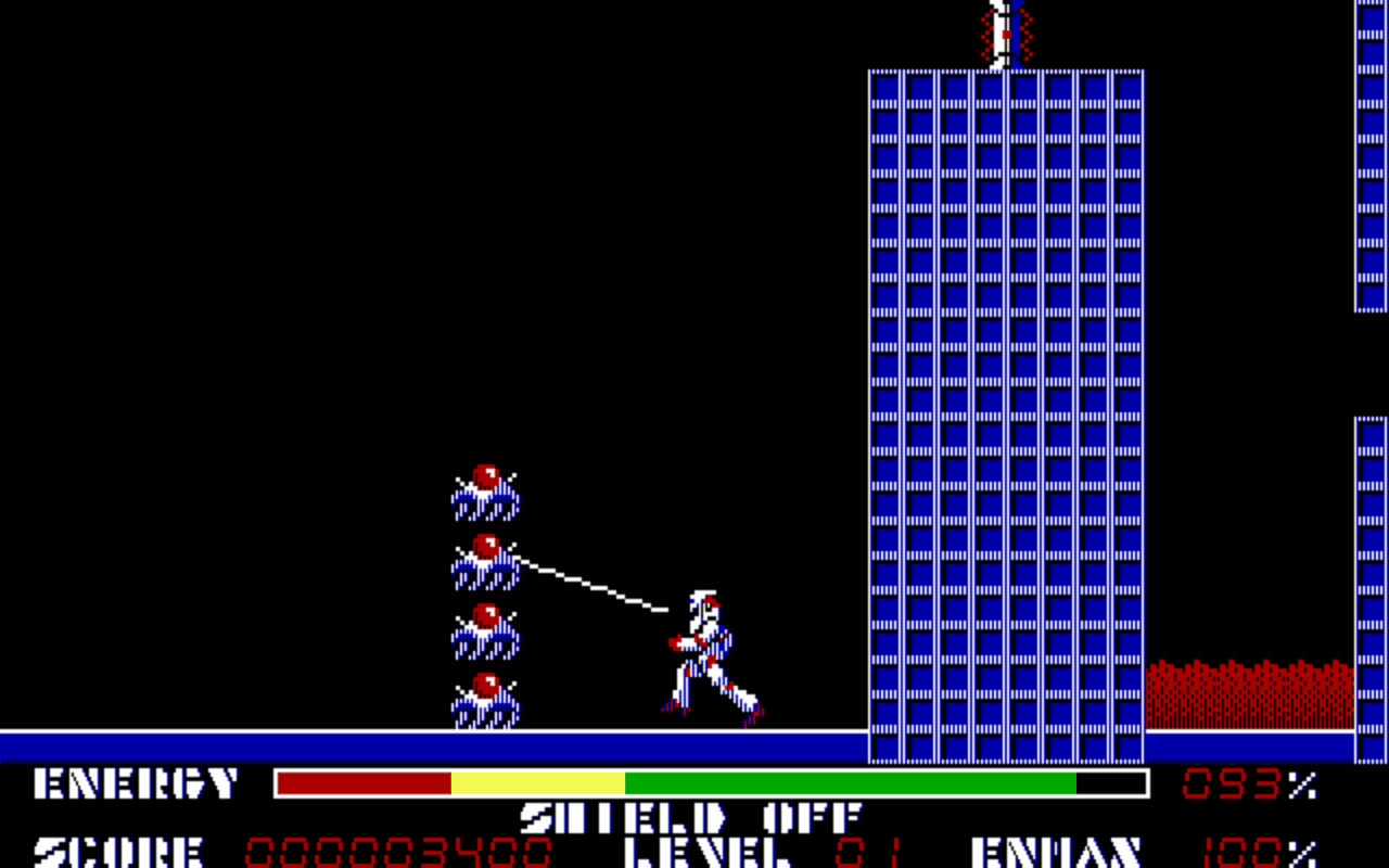Gameplay screen of Thexder (3/8)