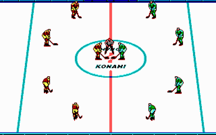 Gameplay screen of Blades of Steel (2/8)