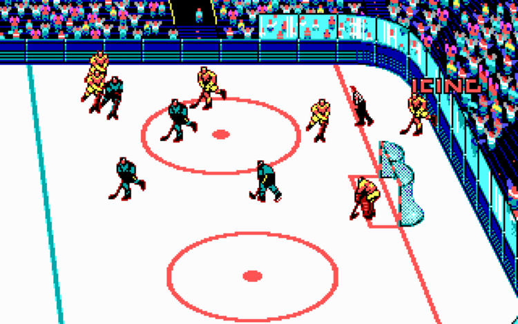 Gameplay screen of Blades of Steel (3/8)