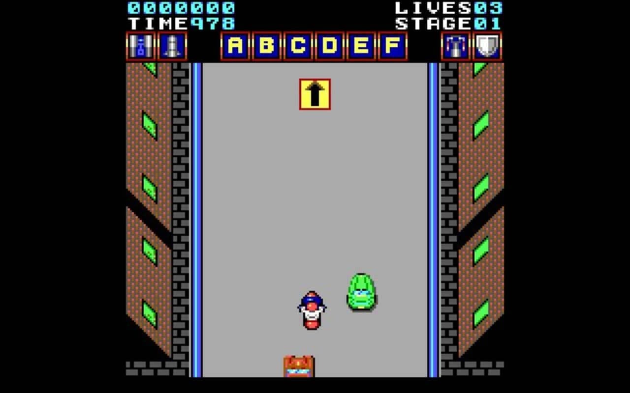 Gameplay screen of Action Fighter (1/4)